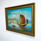 Mid Century Oil Painting of Junks Signed L.Lam