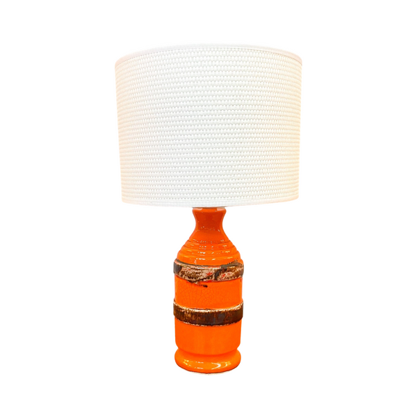 Mid Century Orange Glazed Table Lamp