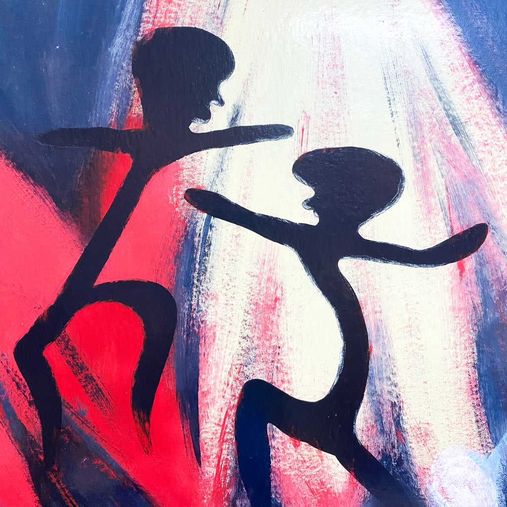 Mid Century Painting Of Dancers Signed Jennings