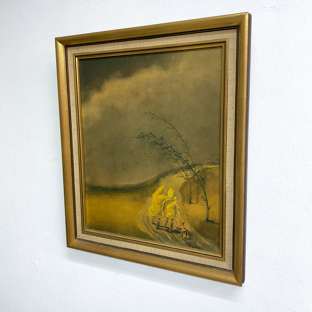Mid Century Painting Watercolour on card