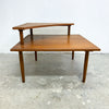 Mid Century Parker 2 Tier Teak Corner Coffee Table