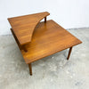 Mid Century Parker 2 Tier Teak Corner Coffee Table