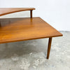 Mid Century Parker 2 Tier Teak Corner Coffee Table