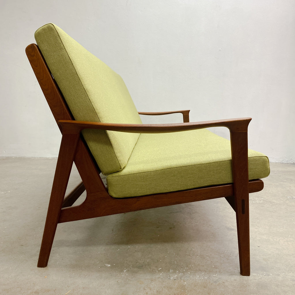 Restored Mid Century Parker Teak 3 Seater Sofa Model Number 158
