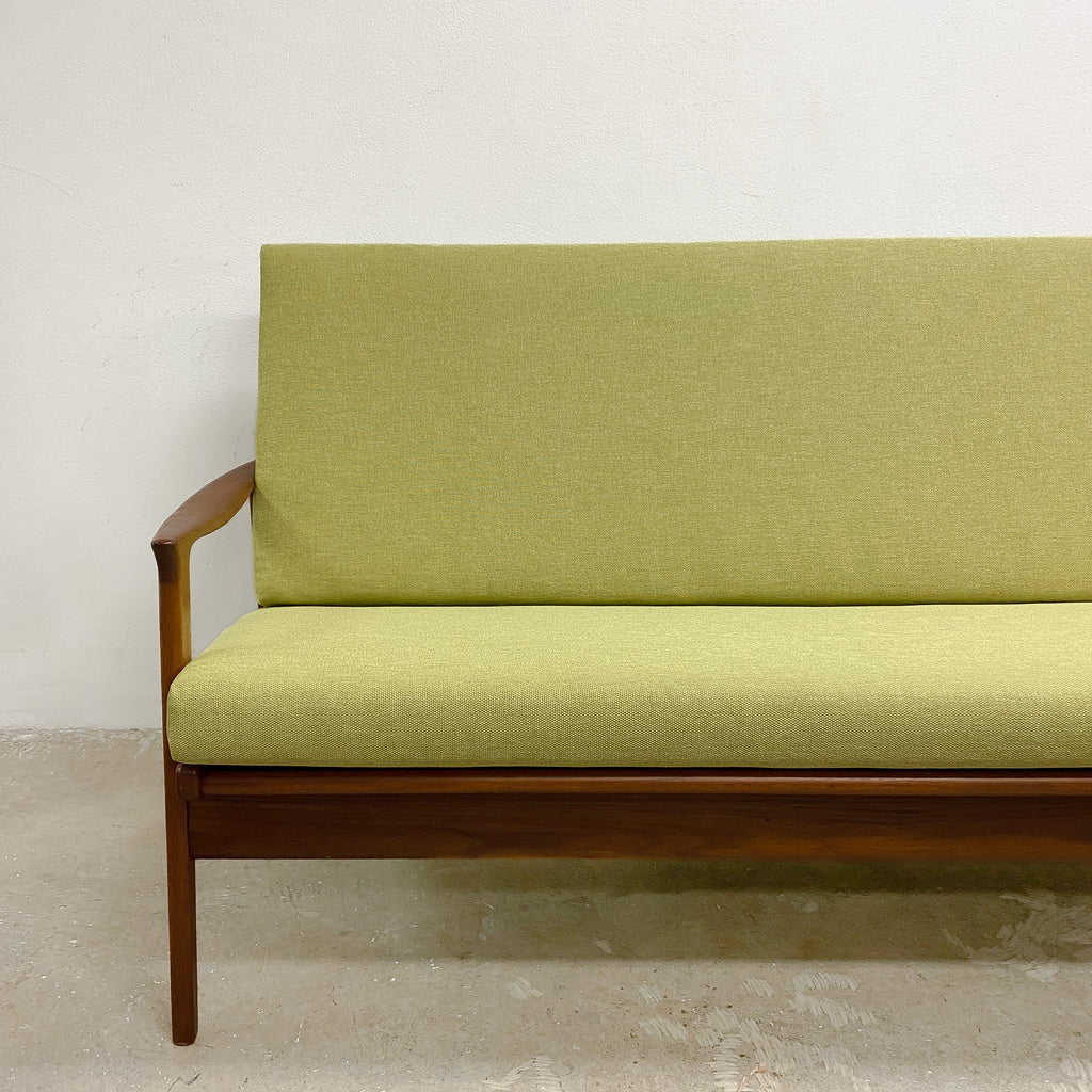 Restored Mid Century Parker Teak 3 Seater Sofa Model Number 158