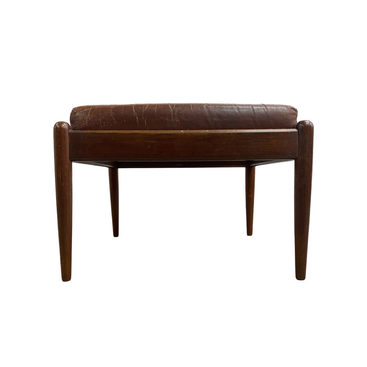 Mid Century Parker Leather Footstool