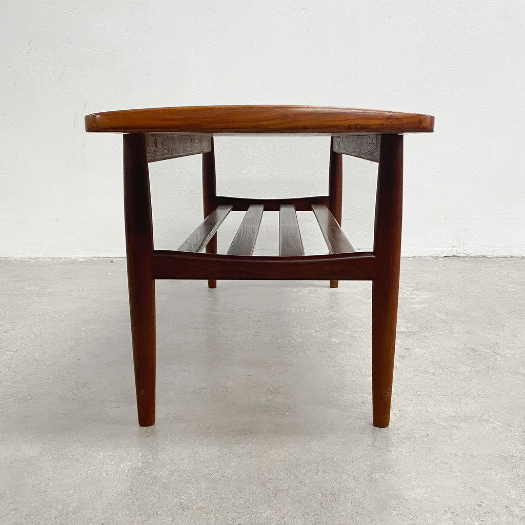 Mid Century Parker Lip End Mid Century Coffee Table With Magazine Rack