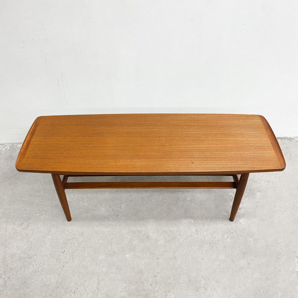 Mid Century Parker Lip End Mid Century Coffee Table With Magazine Rack