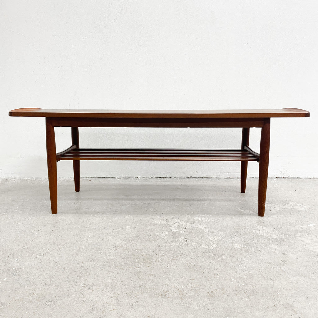 Mid Century Parker Lip End Mid Century Coffee Table With Magazine Rack