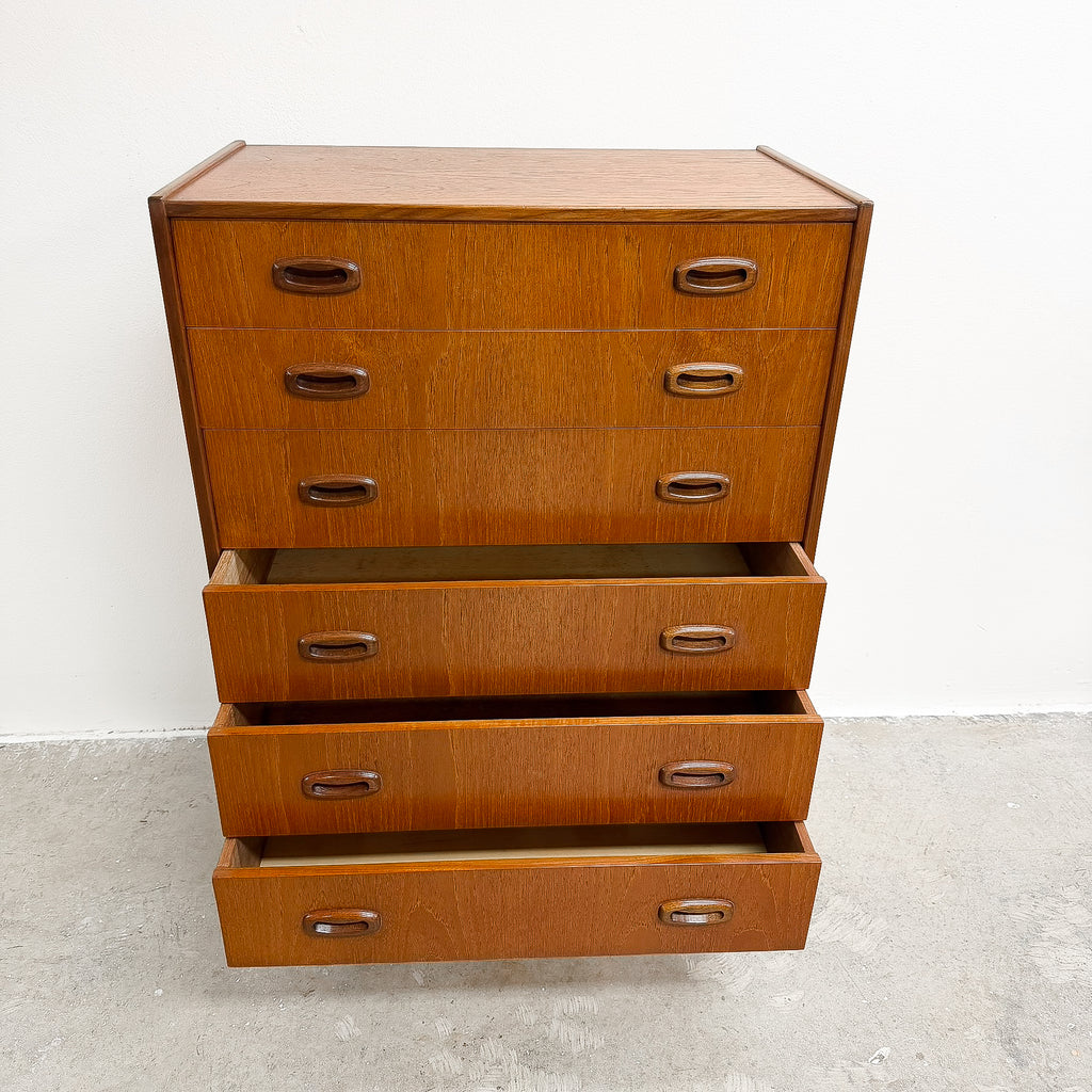 Mid Century Parker Nordic Tallboy Chest Of Drawers