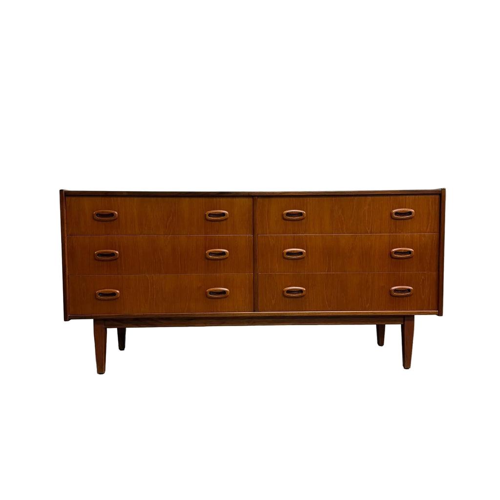 Mid Century Parker Nordic Teak Chest Of Drawers