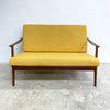 Mid Century Parker Rattan Back 2 Seater Lounge - Restored