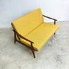 Mid Century Parker Rattan Back 2 Seater Lounge - Restored