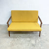 Mid Century Parker Rattan Back 2 Seater Lounge - Restored