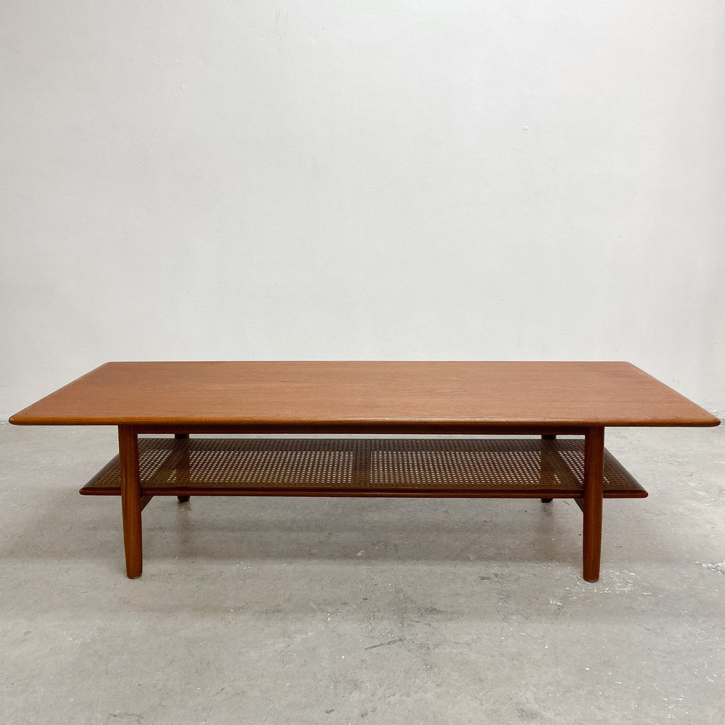 Mid Century Parker Rattan Shelf Coffee Table