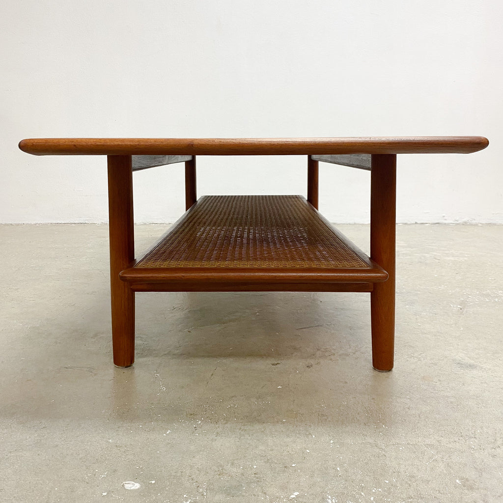 Mid Century Parker Rattan Shelf Coffee Table