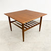 Mid Century Parker Teak Square Coffee Table With Magazine Shelf