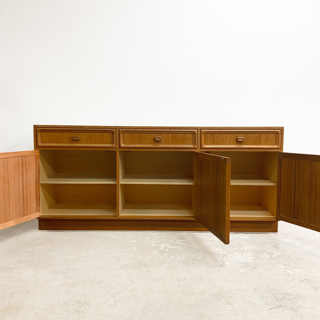 Mid Century Parker Square Handled Teak Sideboard