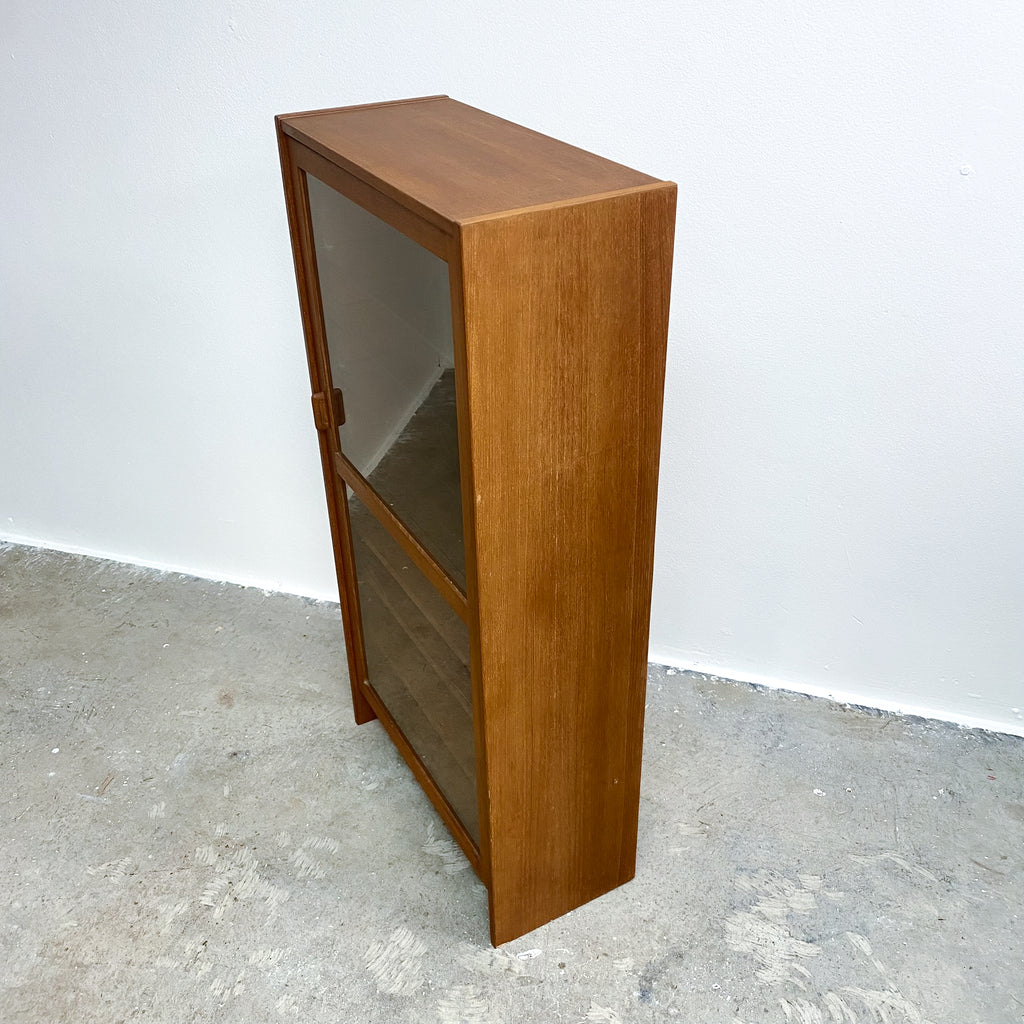 Mid Century Parker Teak And Glass Display Cabinet Book Shelf