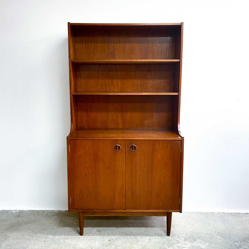 Mid Century Parker Teak Bookshelf With Cabinet