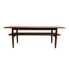 Mid Century Parker Teak Coffee Table With Rattan Magazine Shelf - Restored