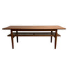 Mid Century Parker Teak Coffee Table With Rattan Magazine Shelf Model 138