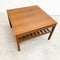 Mid Century Parker Square Teak Coffee Table With Slatted Shelf