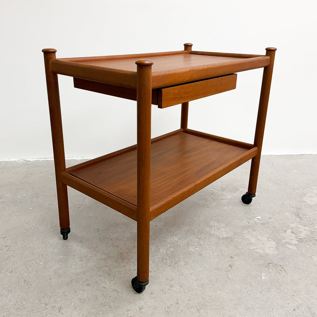 Mid Century Parker Teak Drinks Bar Cocktail Trolley