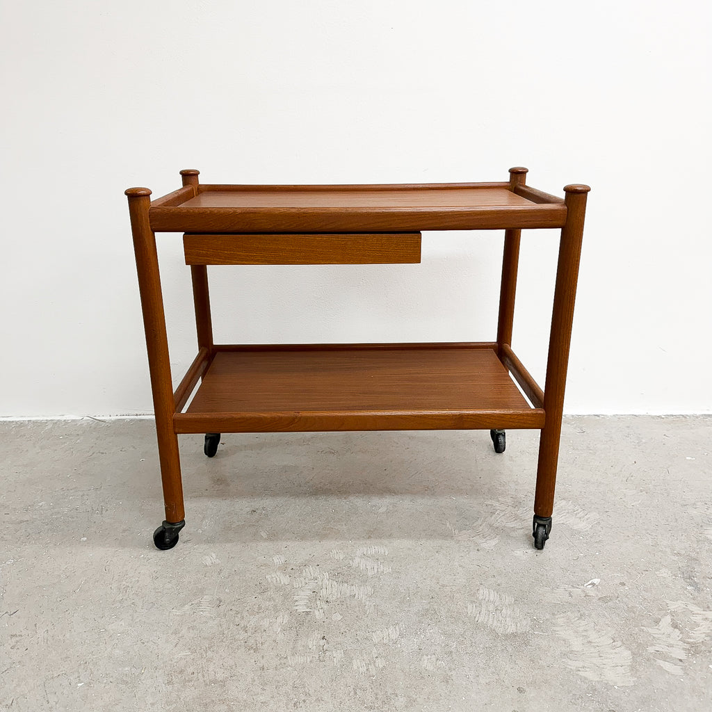Mid Century Parker Teak Drinks Bar Cocktail Trolley