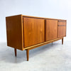 Mid Century Parker Teak Lip Handle Sideboard With Cocktail Cabinet - Professionally Restored