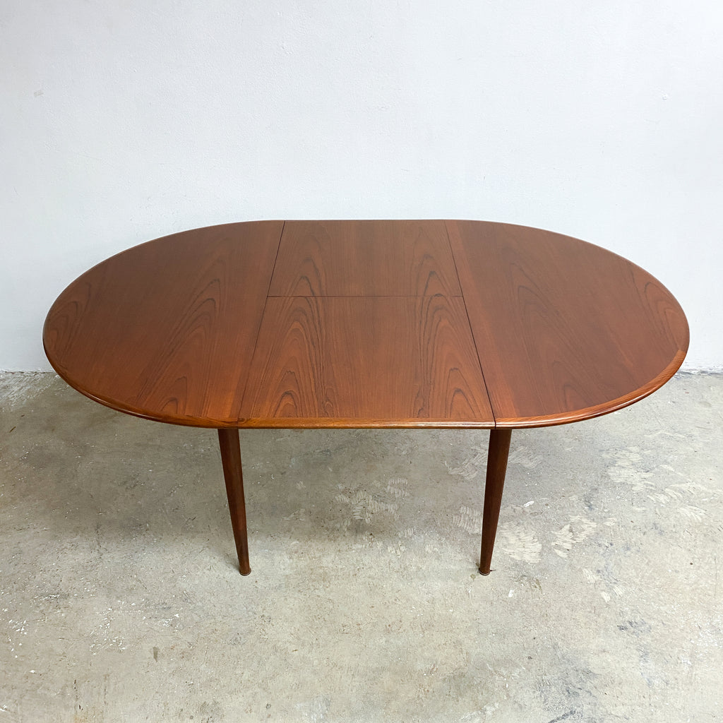 Mid Century Parker Teak Round Extension Dining Table - Restored