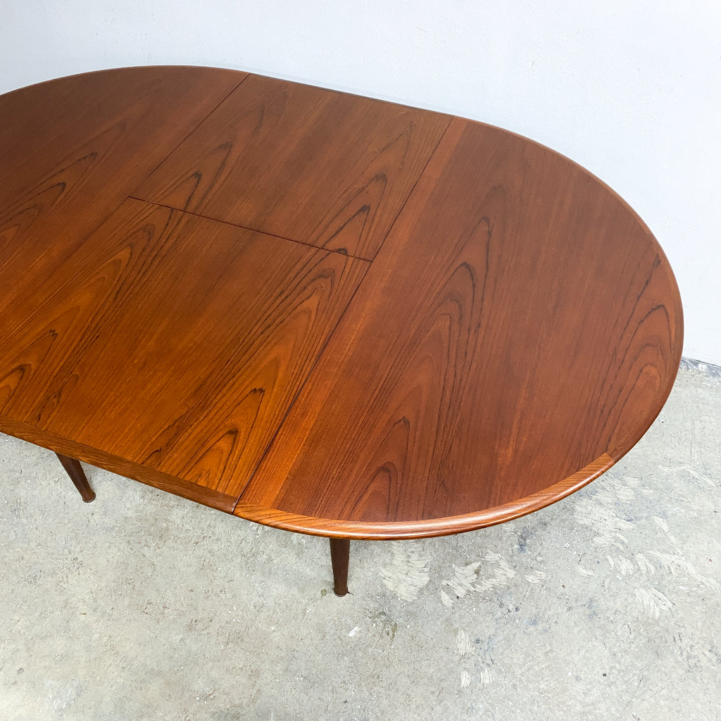 Mid Century Parker Teak Round Extension Dining Table - Restored