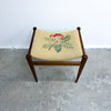 Mid Century Parker ‘Nordic’ Botanical Needlepoint Footstool