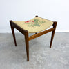 Mid Century Parker ‘Nordic’ Botanical Needlepoint Footstool