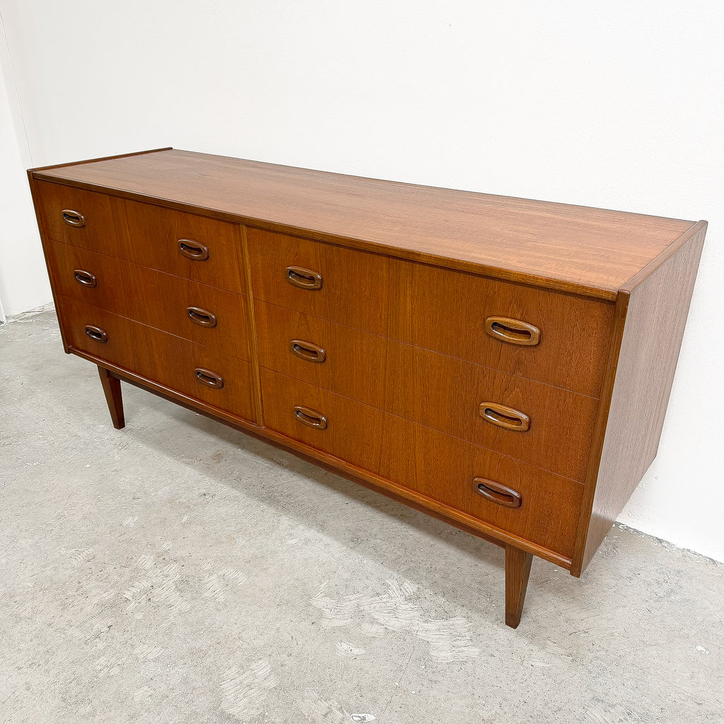 Mid Century Parker 'Nordic' Six Drawer Teak Sideboard Chest Of Drawers