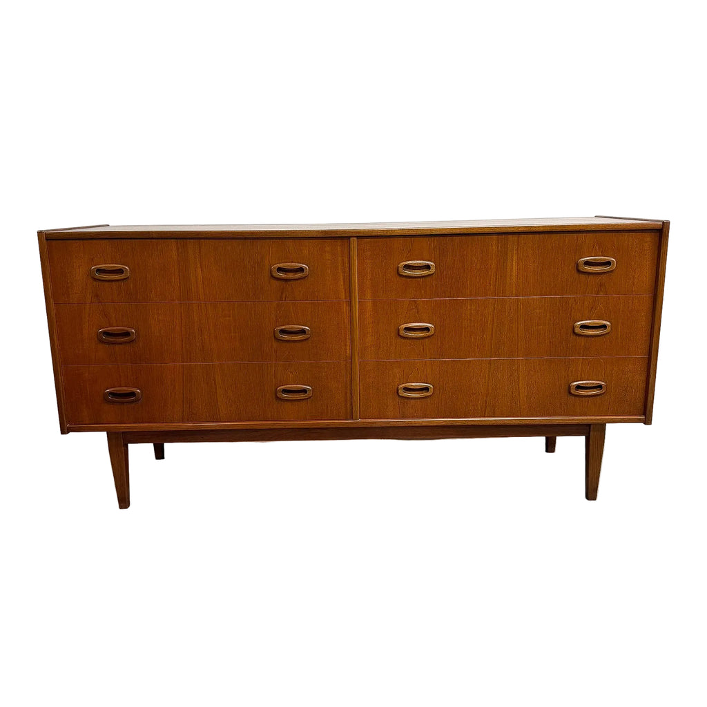 Mid Century Parker 'Nordic' Six Drawer Teak Sideboard Chest Of Drawers