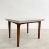 Mid Century Polished Cement Teak Side Table