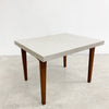 Mid Century Polished Cement Teak Side Table