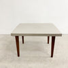 Mid Century Polished Cement Teak Side Table