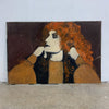 Mid Century Portrait Painting On Masonite By Elmer Needham