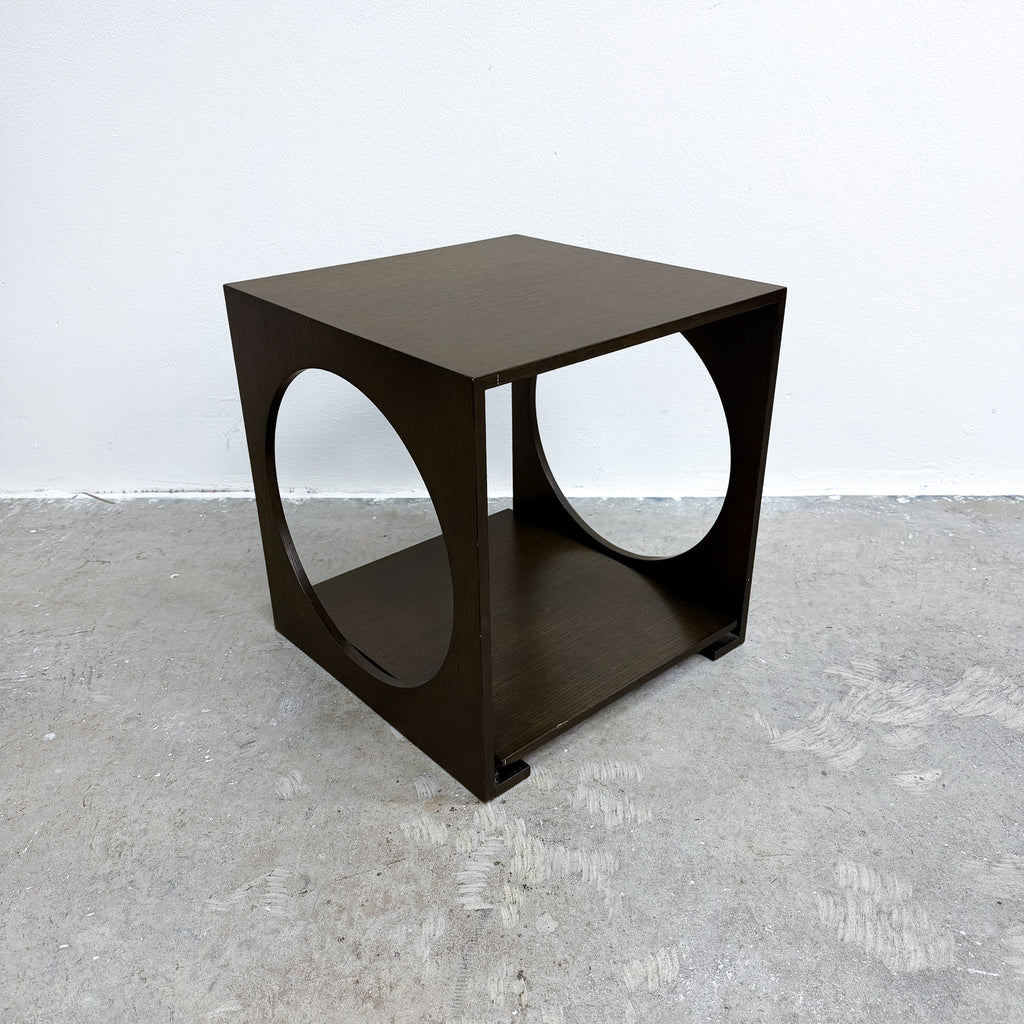 Mid Century Rare Green Finished Oak Danish 'Cube' Side Table