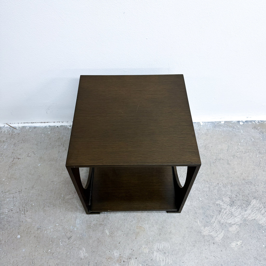 Mid Century Rare Green Finished Oak Danish 'Cube' Side Table