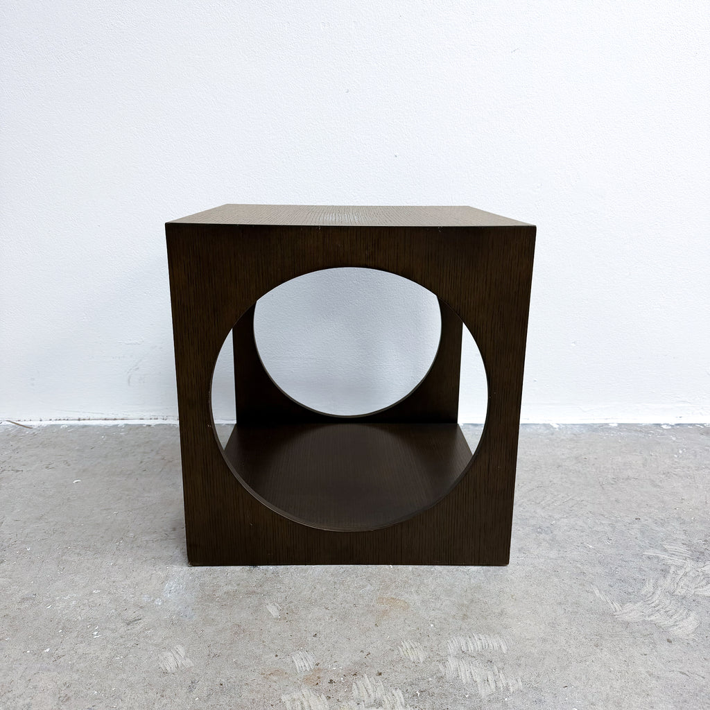 Mid Century Rare Green Finished Oak Danish 'Cube' Side Table