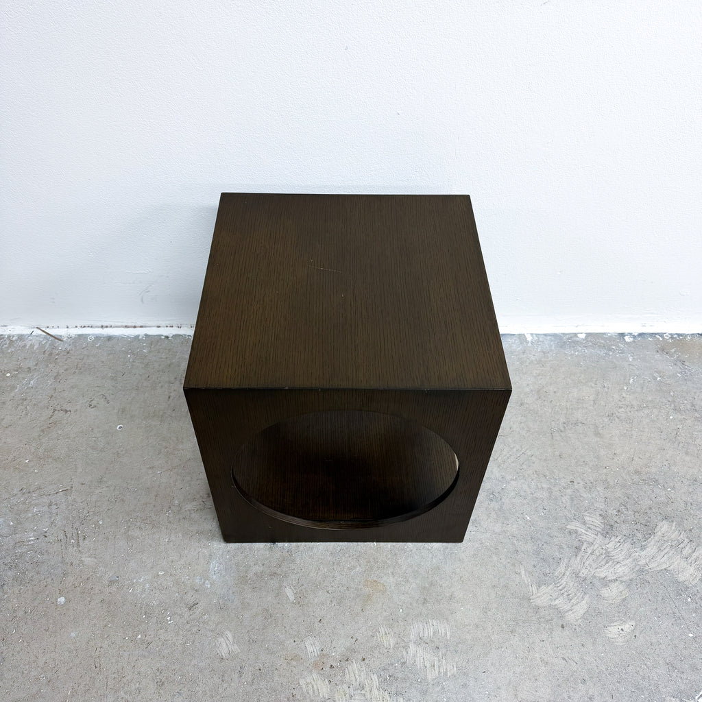 Mid Century Rare Green Finished Oak Danish 'Cube' Side Table