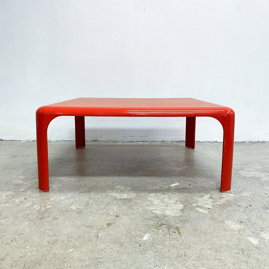 Mid Century Italian Red 'Demetrio' Coffee Table By V Magistretti