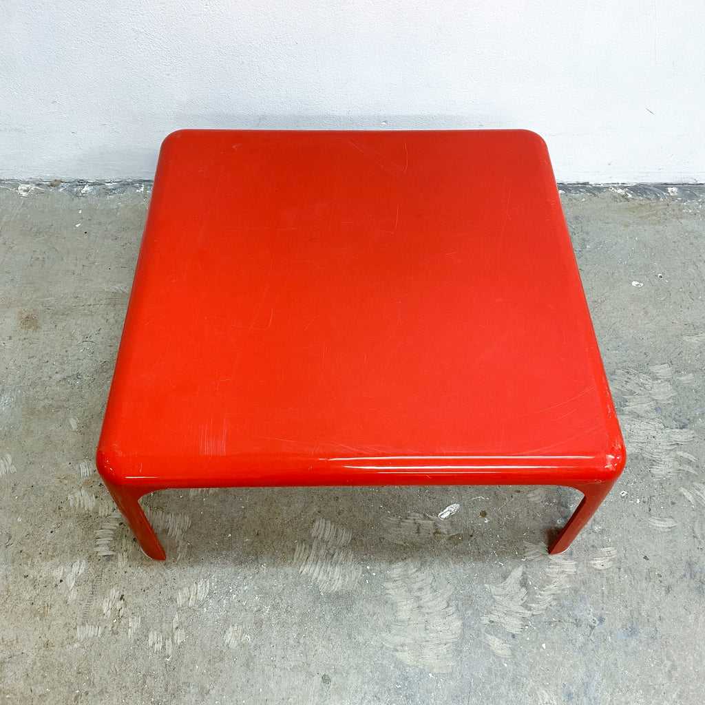 Mid Century Italian Red 'Demetrio' Coffee Table By V Magistretti