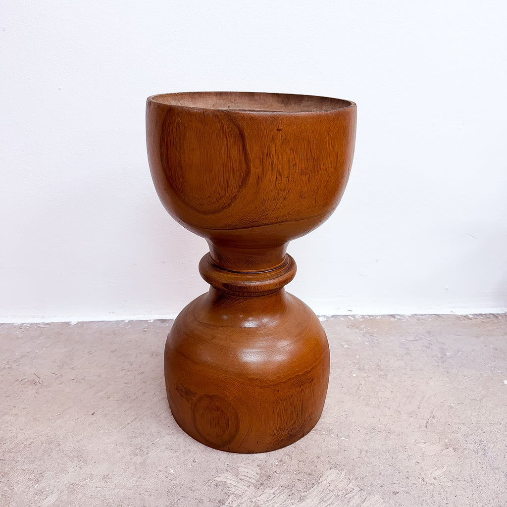 Mid Century Sculptural Palmwood Planter
