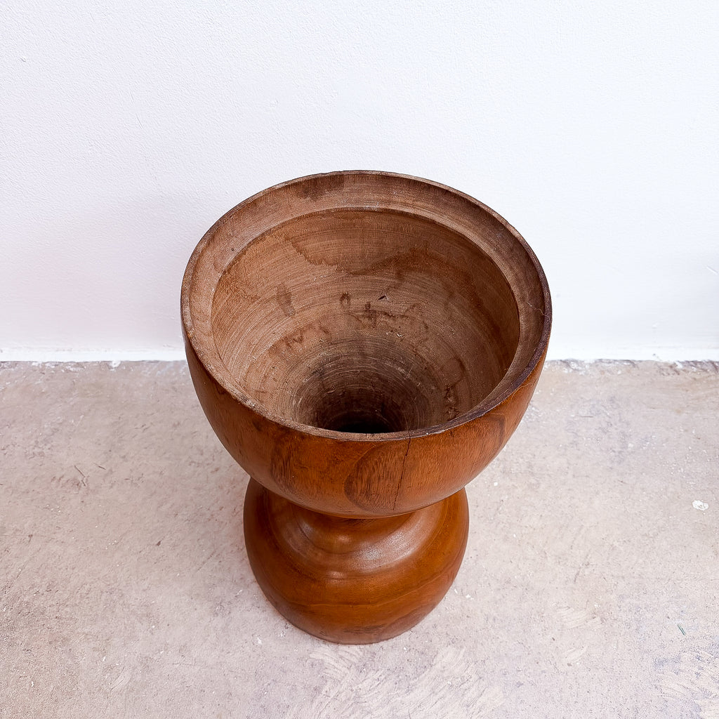 Mid Century Sculptural Palmwood Planter