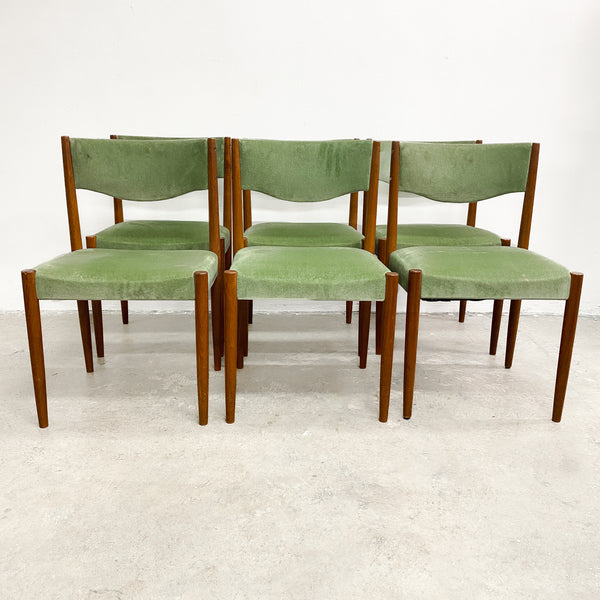 Mid Century Set Of Six Parker Dining Chairs