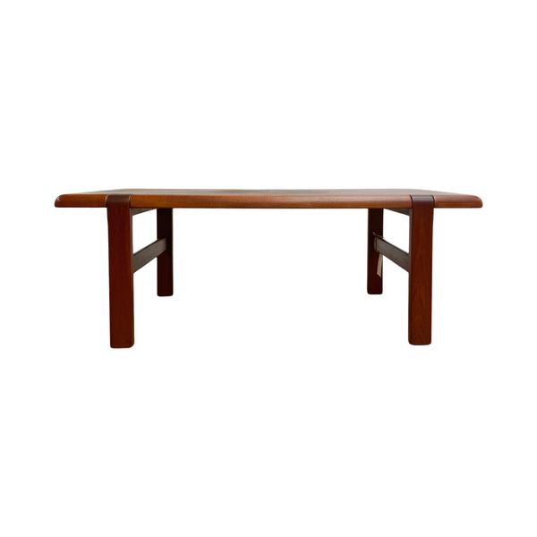 Mid Century Danish Solid Teak Coffee Table By E.W. Bach